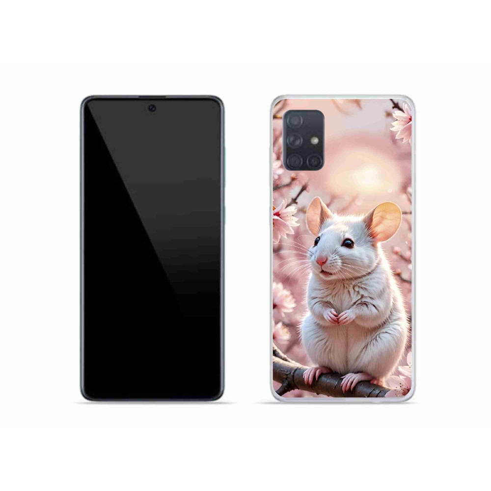 Gélový kryt mmCase na Samsung Galaxy A51 - biela myš na vetve