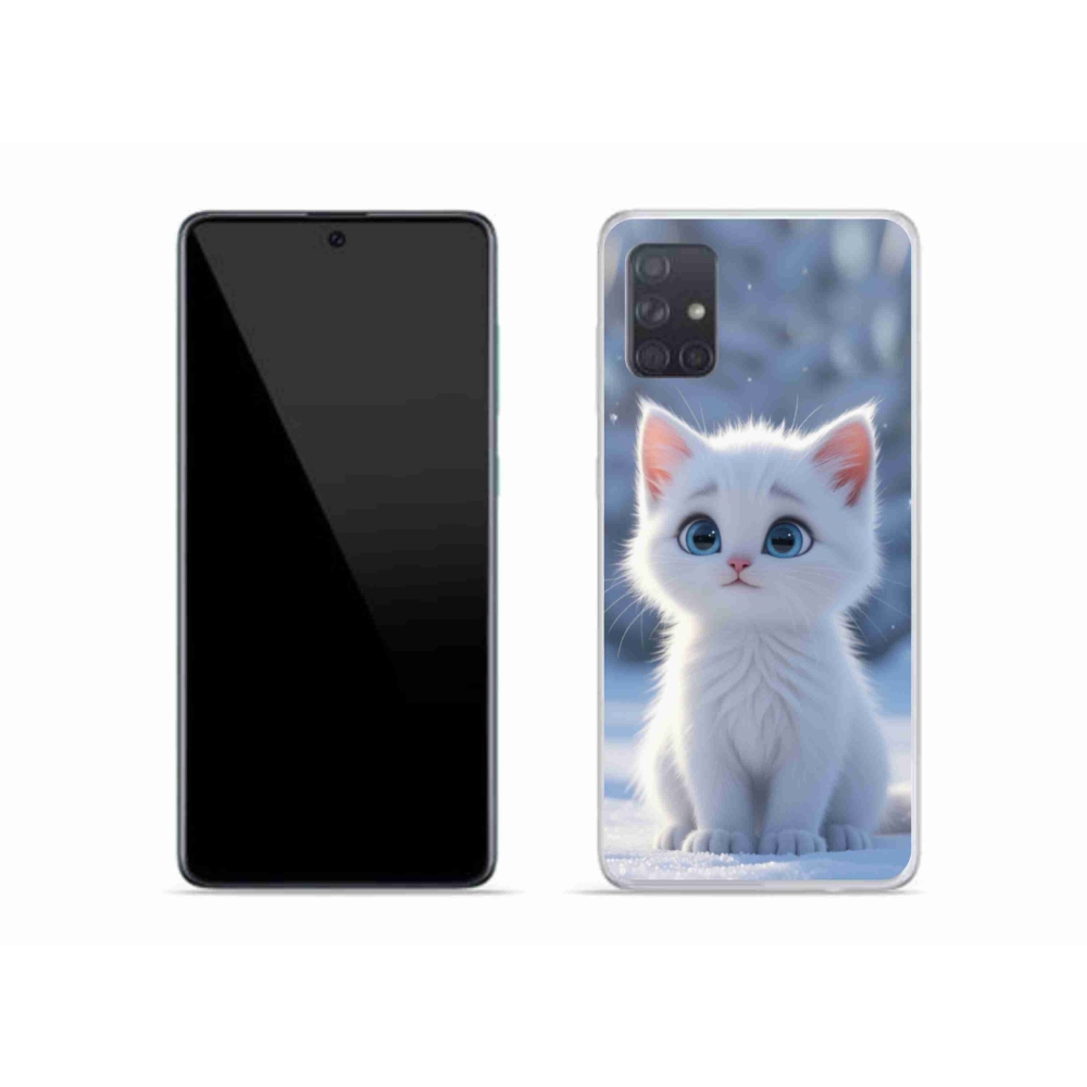 Gélový kryt mmCase na Samsung Galaxy A51 - biele mačiatko 3