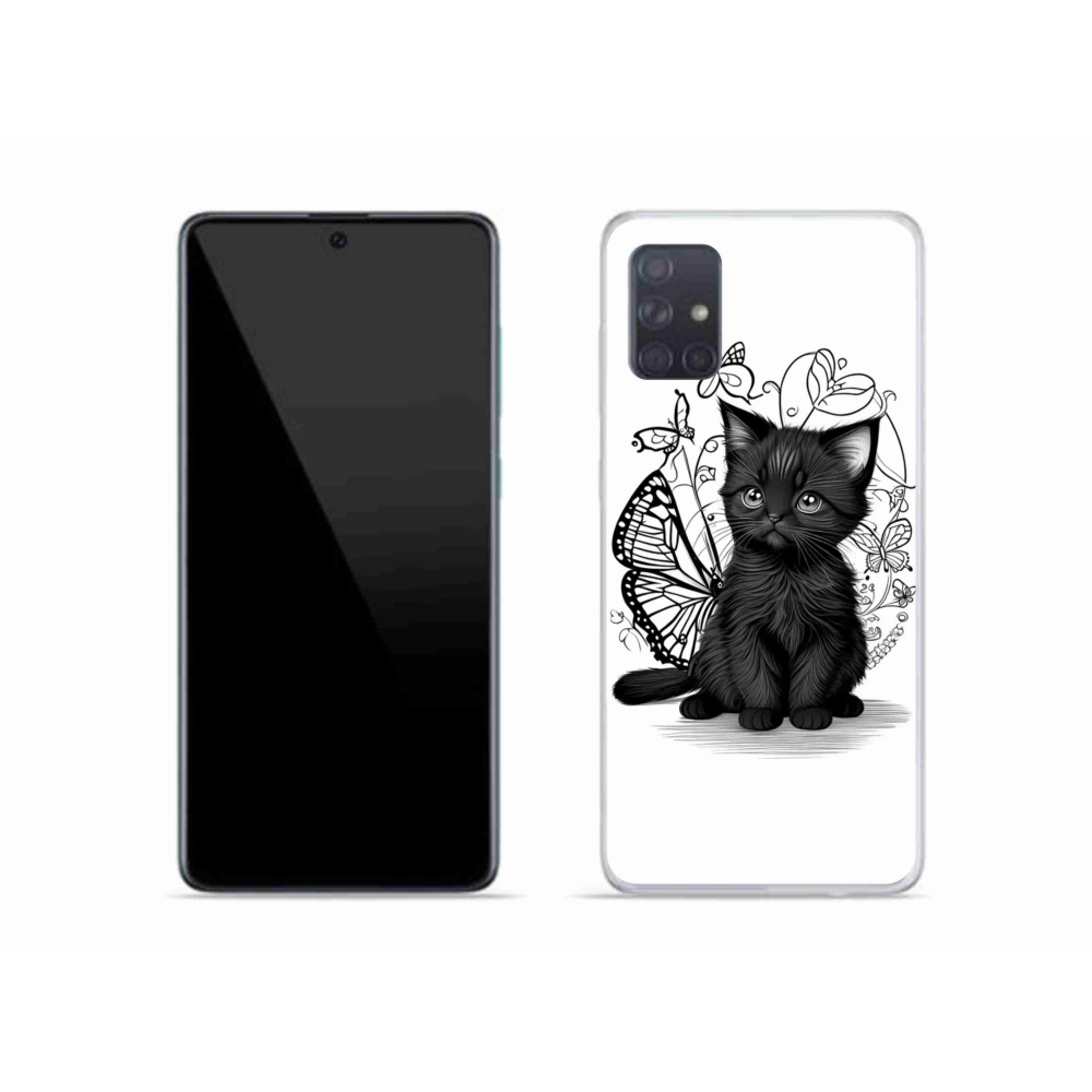 Gélový kryt mmCase na Samsung Galaxy A51 - čierne mačiatko