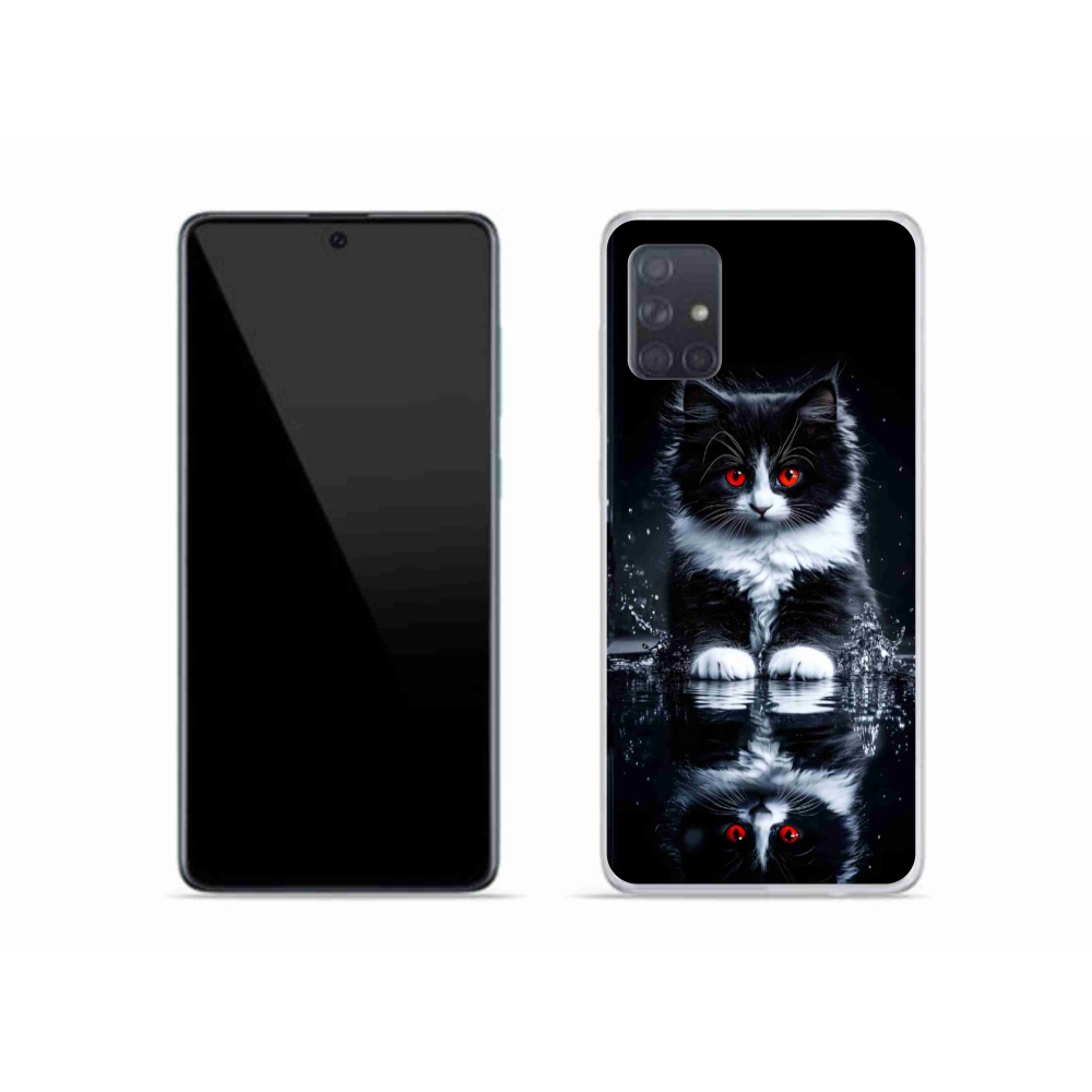 Gélový kryt mmCase na Samsung Galaxy A51 - čiernobiele mačiatko
