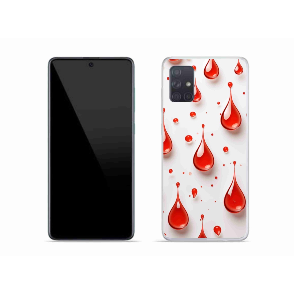 Gélový kryt mmCase na Samsung Galaxy A51 - červené kvapky