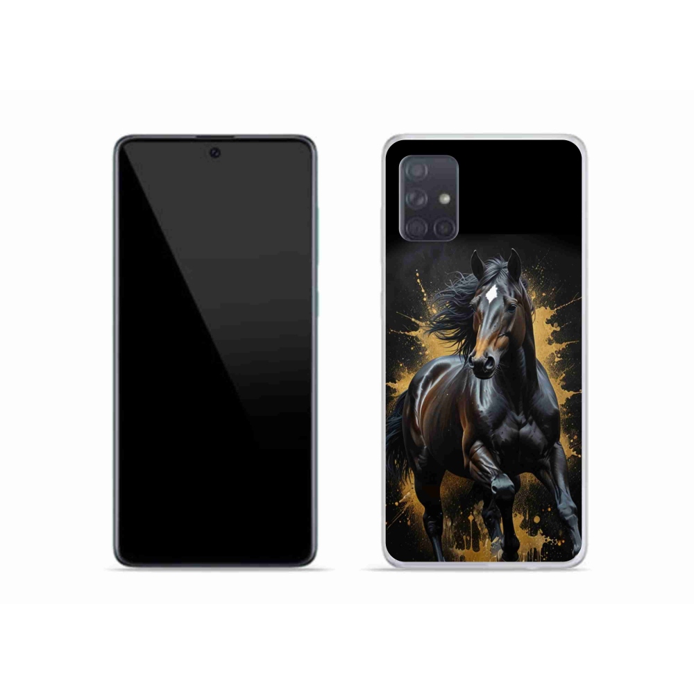 Gélový kryt mmCase na Samsung Galaxy A51 - elegantný čierny žrebec