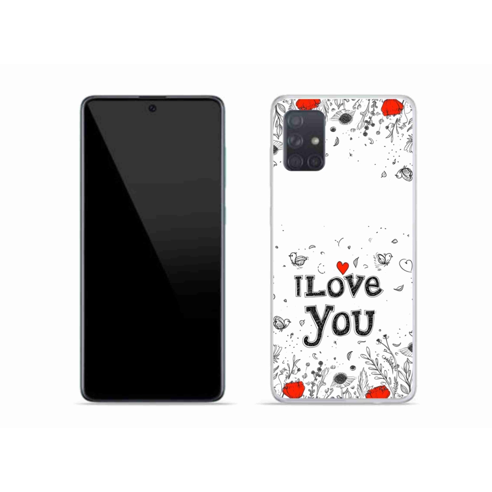Gélový kryt mmCase na Samsung Galaxy A51 - I love you biele pozadie