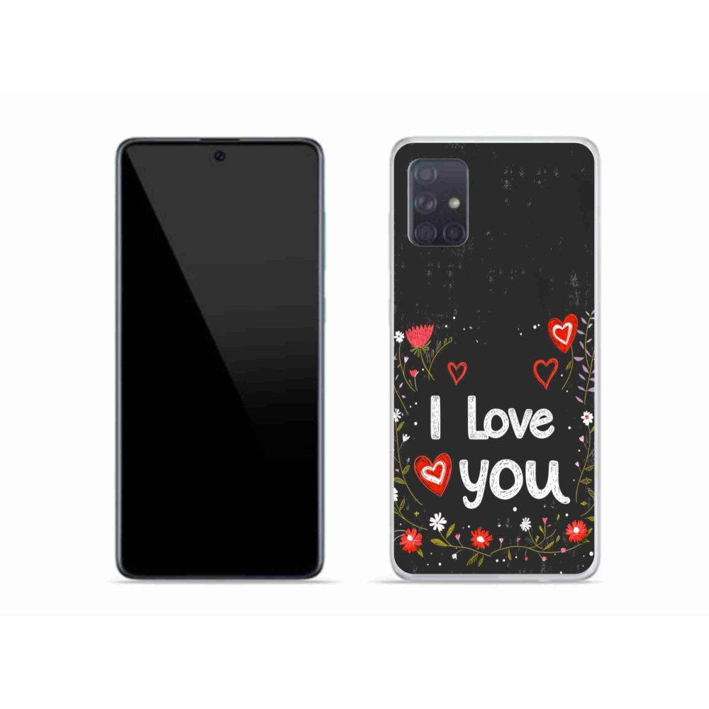 Gélový kryt mmCase na Samsung Galaxy A51 - I love you čierne pozadie