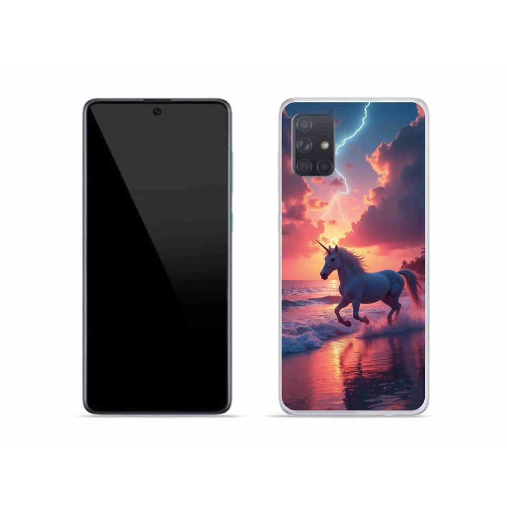 Gélový kryt mmCase na Samsung Galaxy A51 - jednorožec na pláži