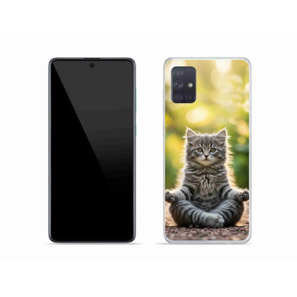Gélový kryt mmCase na Samsung Galaxy A51 - meditujúce mačiatko