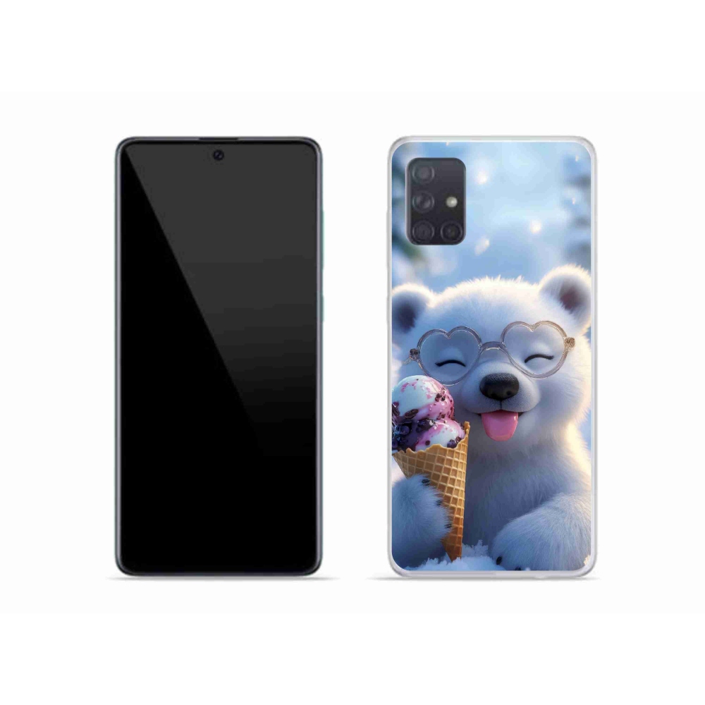 Gélový kryt mmCase na Samsung Galaxy A51 - medvedík so zmrzlinou