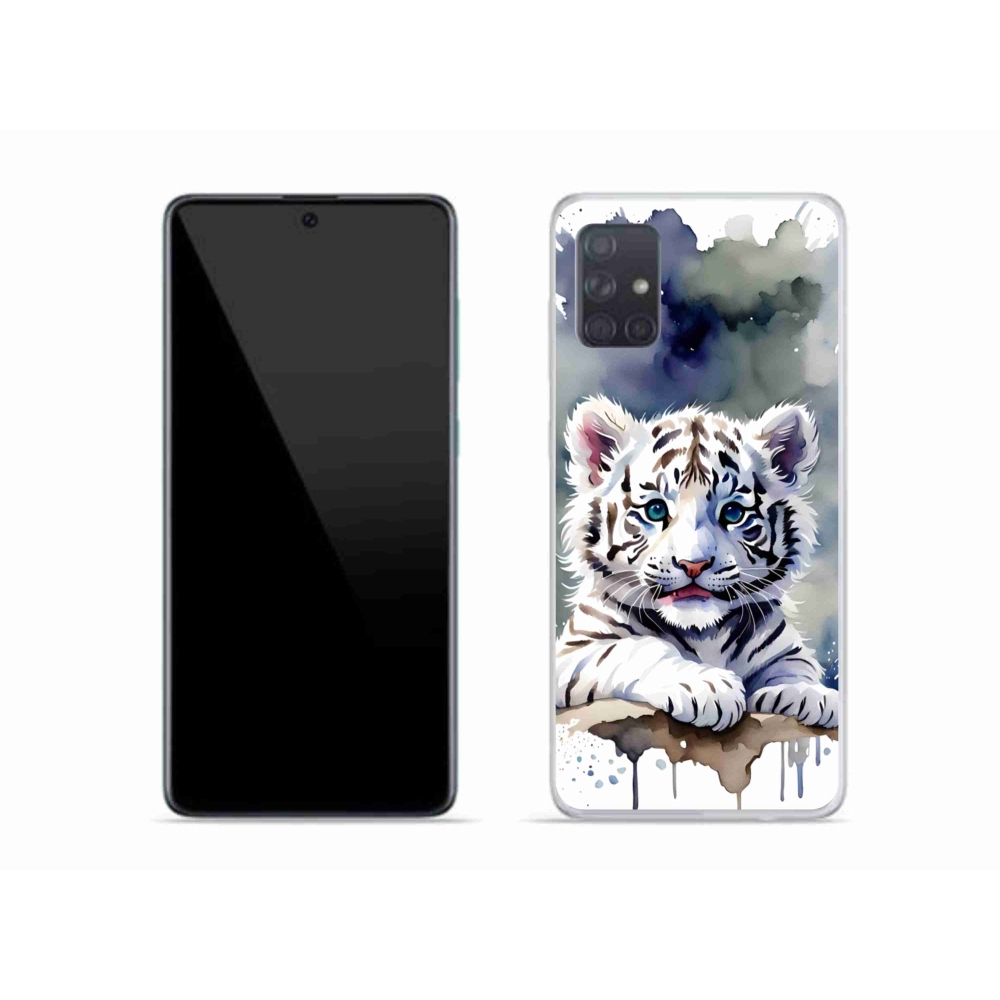 Gélový kryt mmCase na Samsung Galaxy A51 - mláďa bieleho tigra