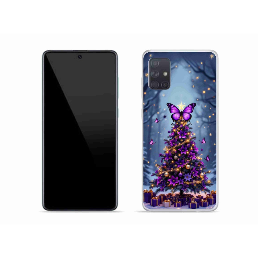 Gélový kryt mmCase na Samsung Galaxy A51 - motýlí vianočný stromček