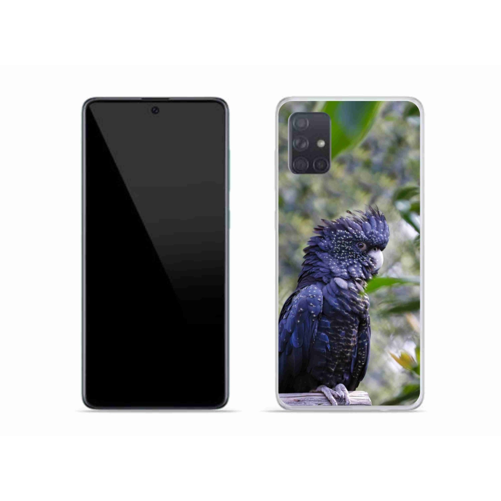 Gélový kryt mmCase na Samsung Galaxy A51 - papagáj kakadu čierny