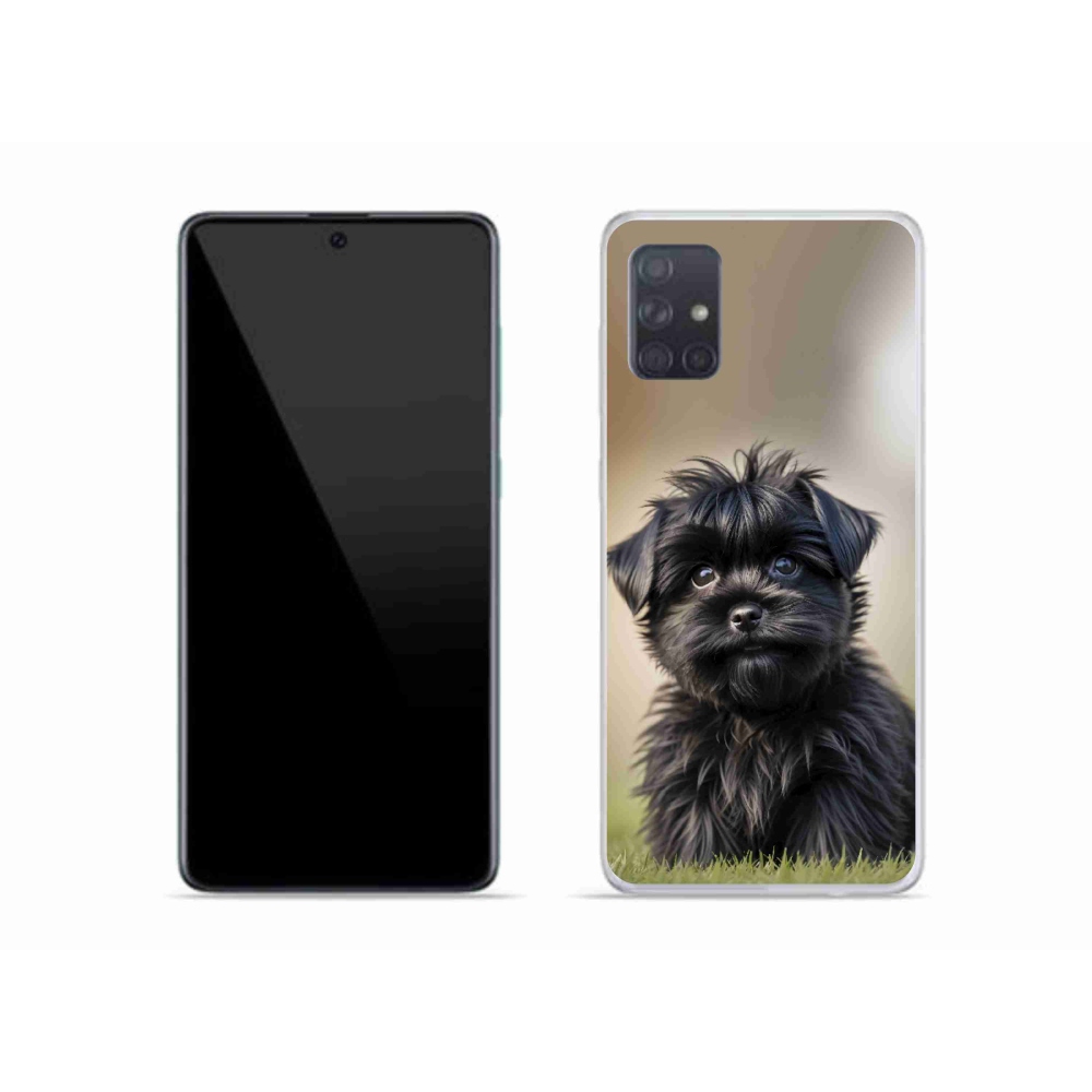 Gélový kryt mmCase na Samsung Galaxy A51 - roztomilý čierny psík