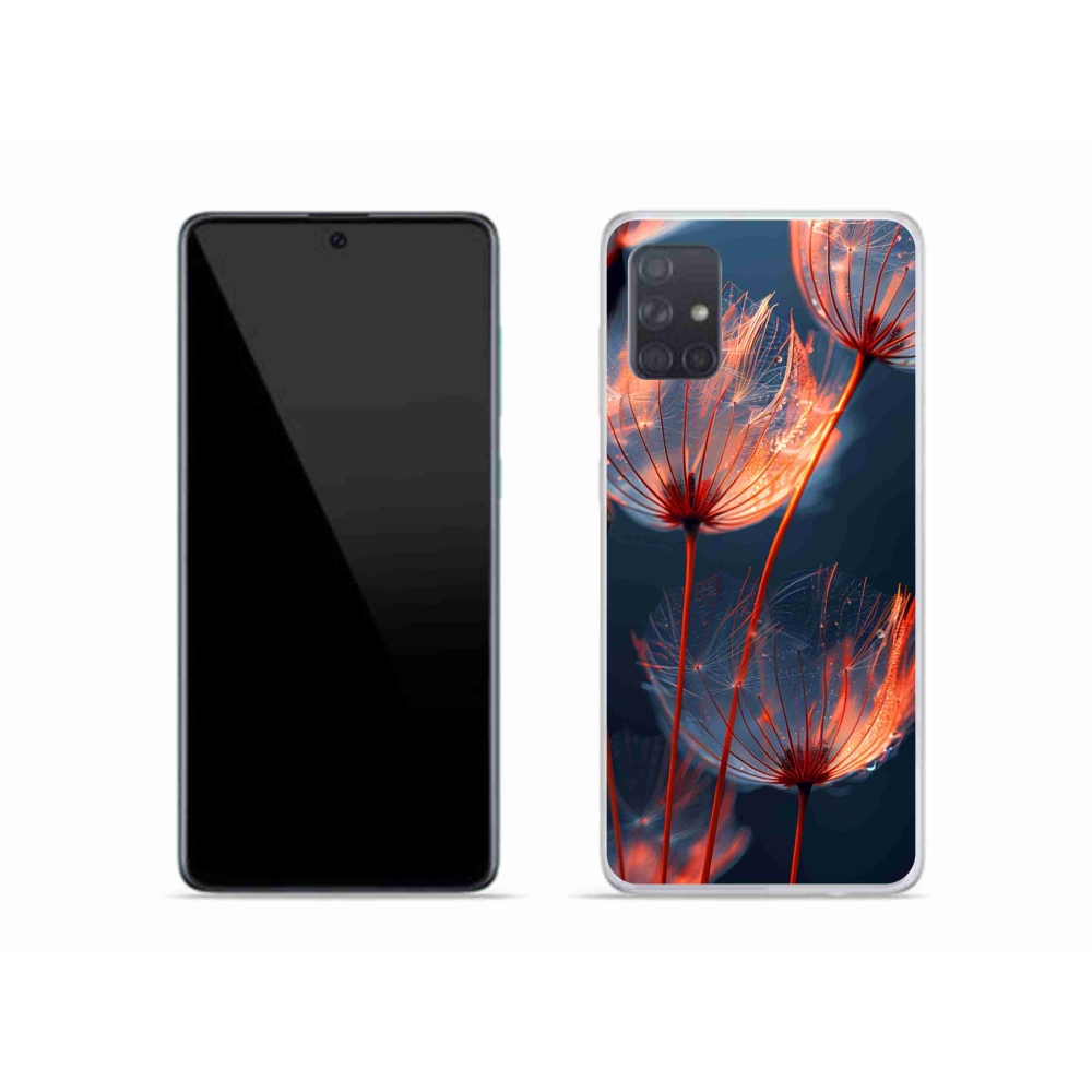 Gélový kryt mmCase na Samsung Galaxy A51 - svetielkujúce páperie