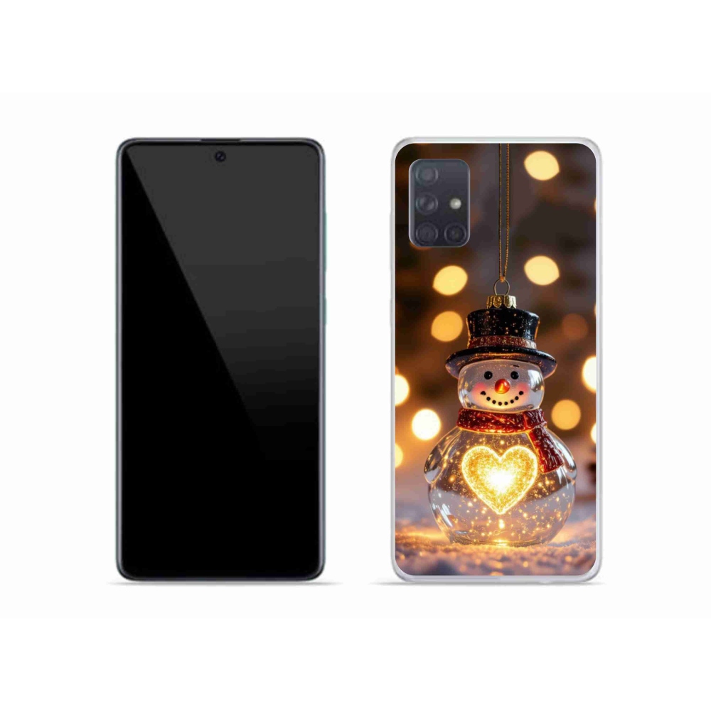 Gélový kryt mmCase na Samsung Galaxy A51 - svietiaci vianočný snehuliak