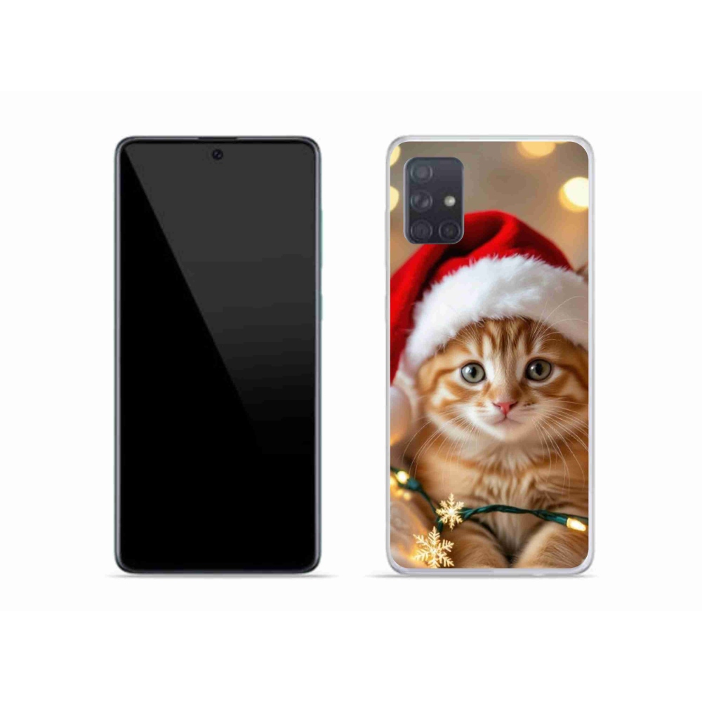 Gélový kryt mmCase na Samsung Galaxy A51 - vianočné mačiatko