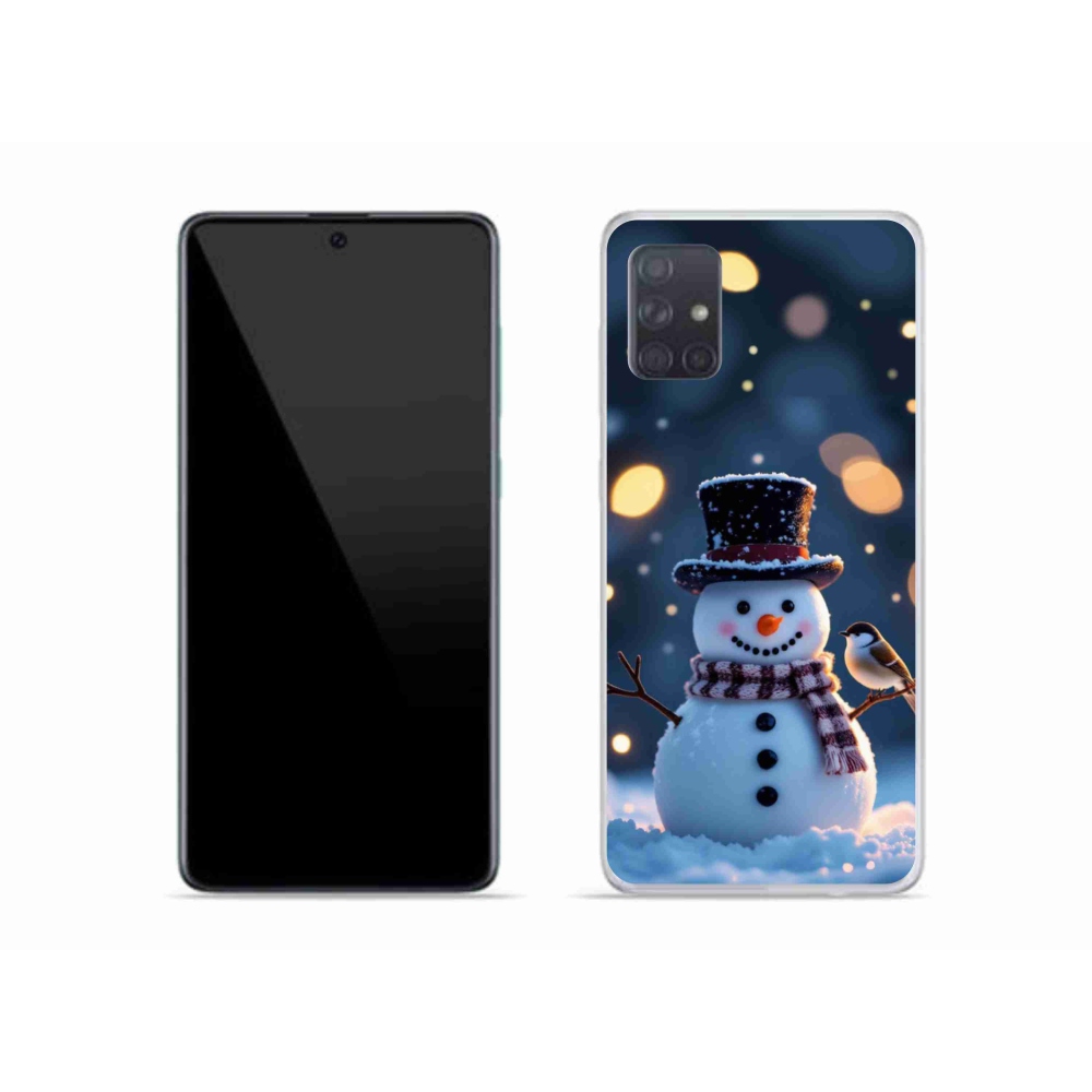 Gélový kryt mmCase na Samsung Galaxy A51 - vianočný snehuliak