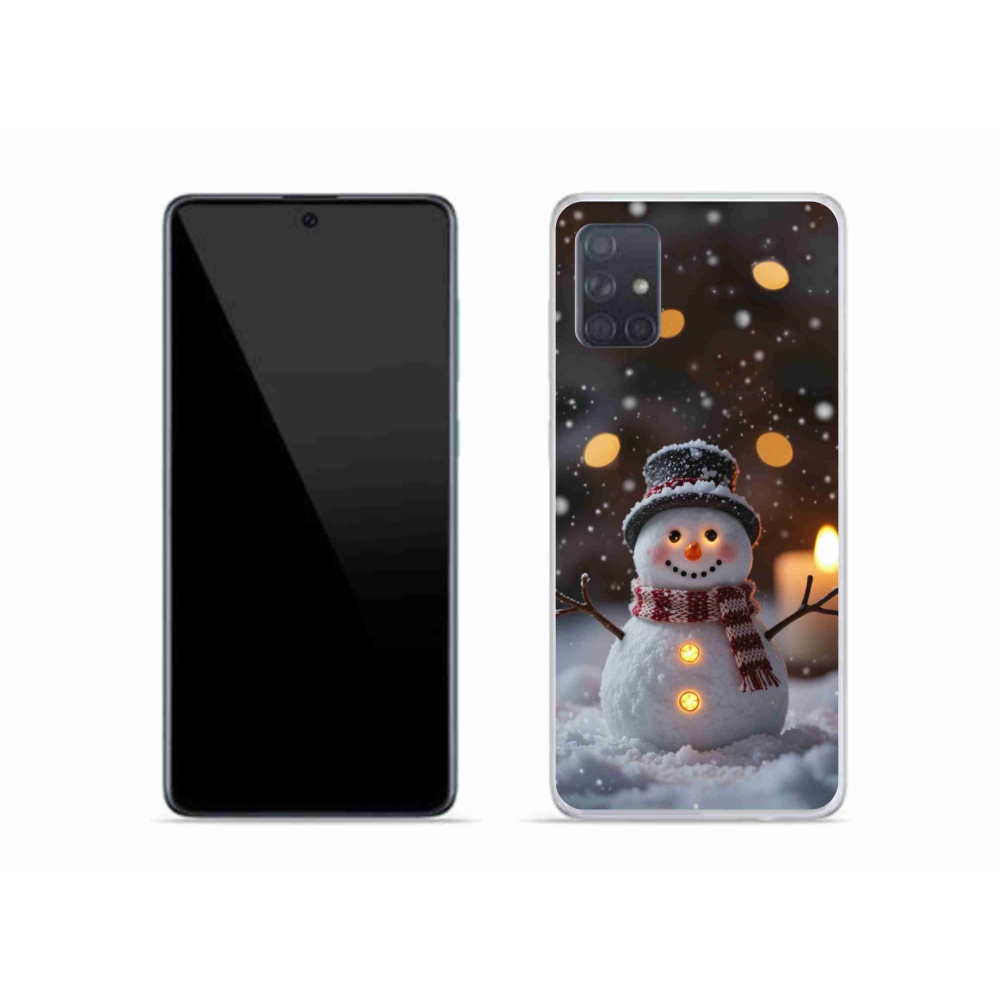 Gélový kryt mmCase na Samsung Galaxy A51 - veselý snehuliak