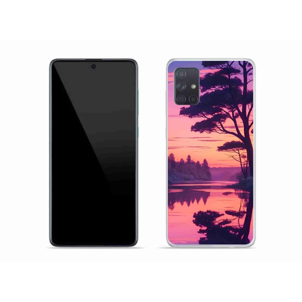 Gélový kryt mmCase na Samsung Galaxy A51 - západ slnka nad jazerom