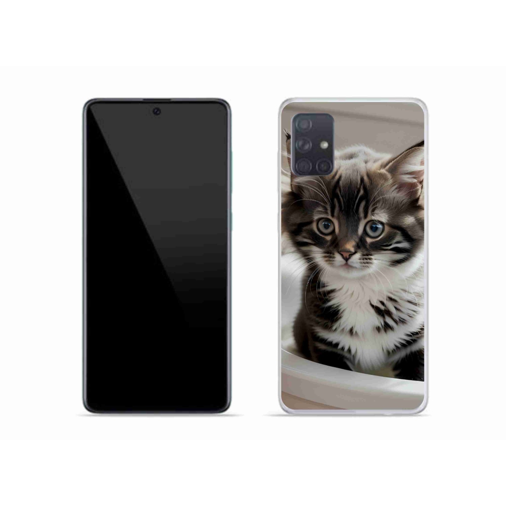 Gélový kryt mmCase na Samsung Galaxy A51 - zvedavé mačiatko