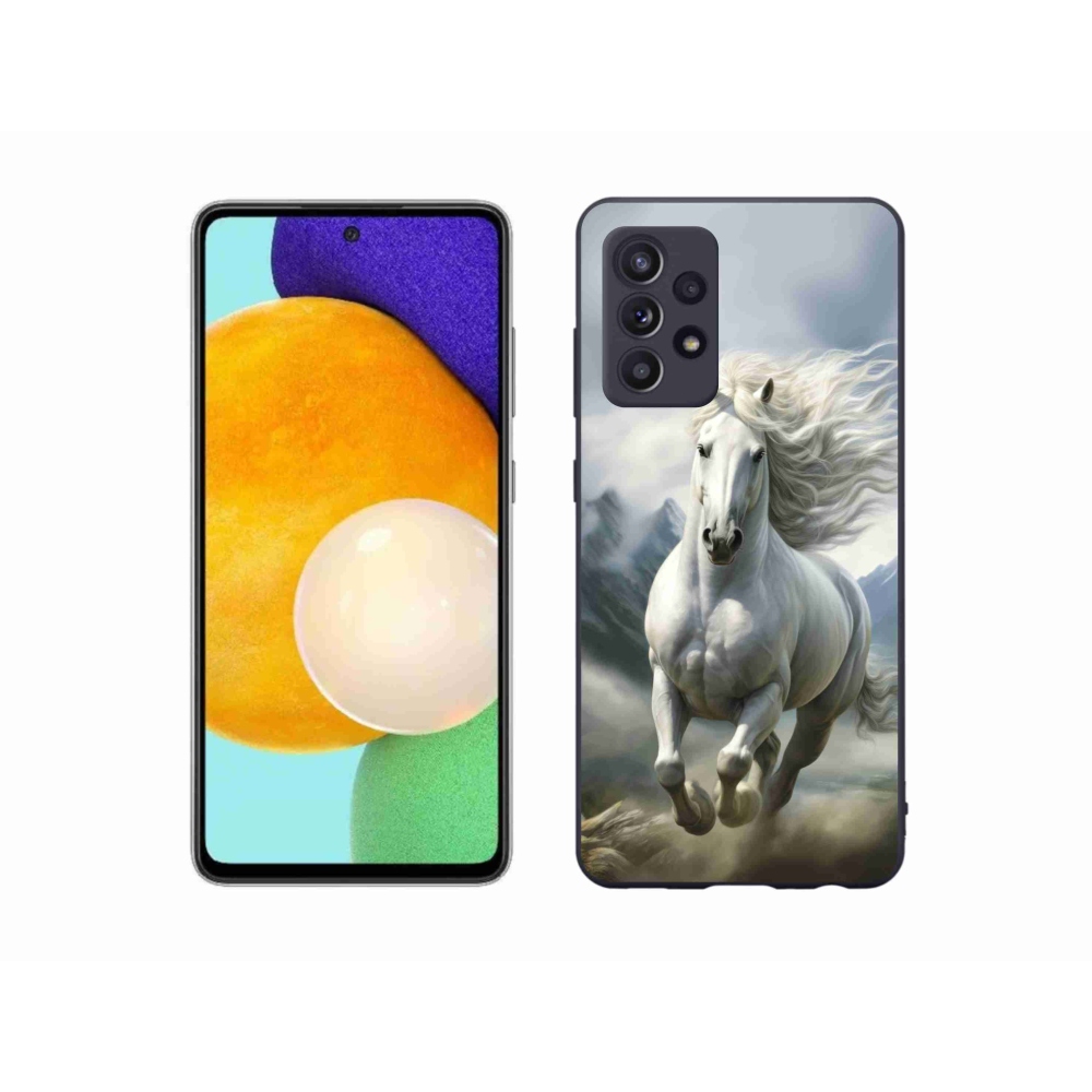 Gélový kryt mmCase na Samsung Galaxy A52/52 5G - bežiaci biely kôň 3