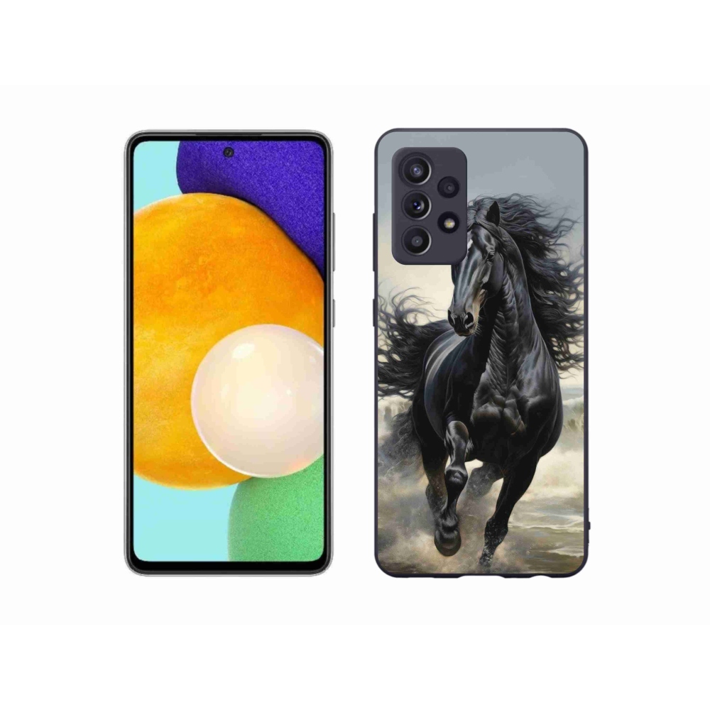 Gélový kryt mmCase na Samsung Galaxy A52/52 5G - bežiaci čierny kôň