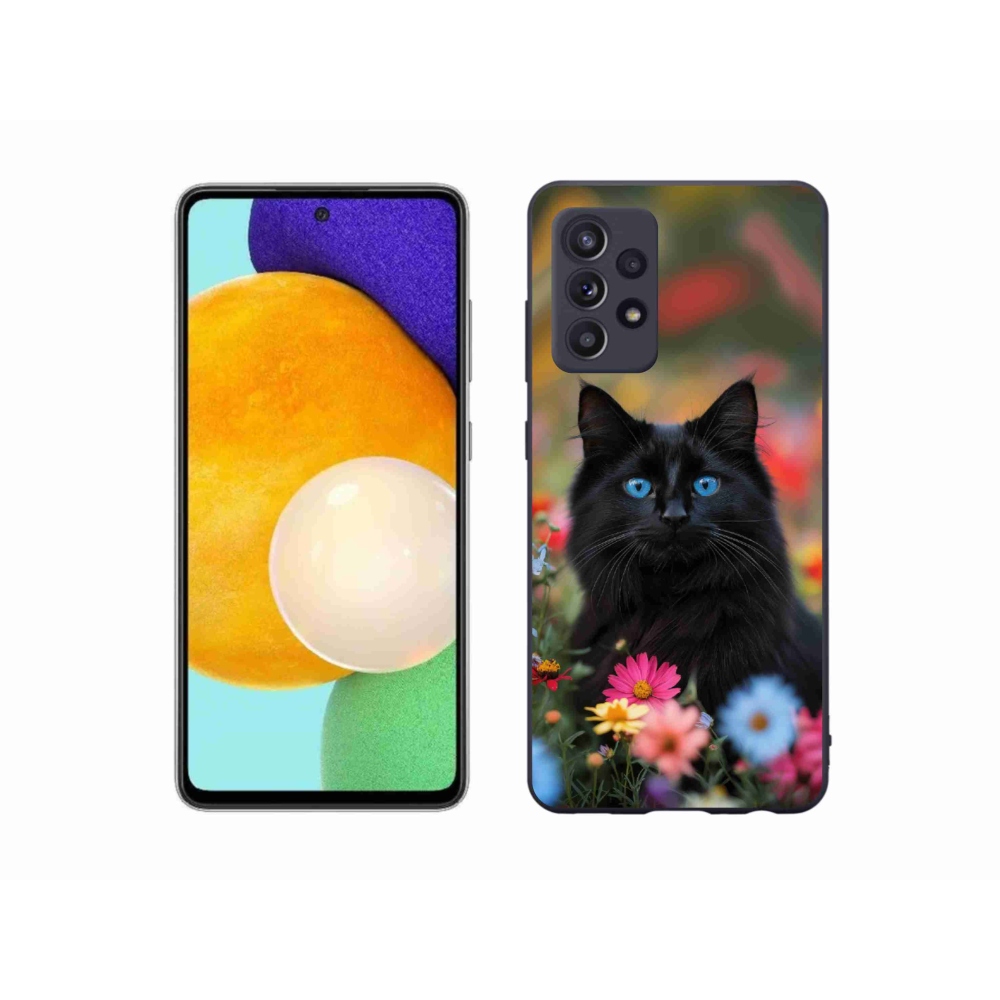 Gélový kryt mmCase na Samsung Galaxy A52/52 5G - čierne mačiatko 4