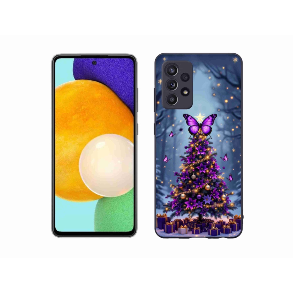 Gélový kryt mmCase na Samsung Galaxy A52/52 5G - motýlí vianočný stromček