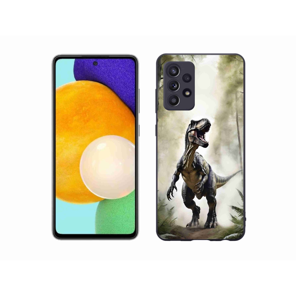 Gélový kryt mmCase na Samsung Galaxy A52/52 5G - naštvaný T-Rex