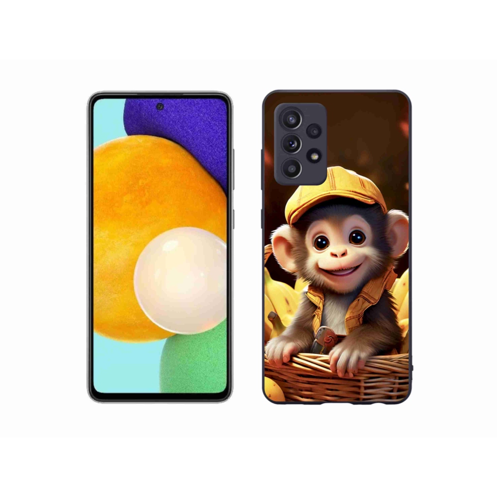 Gélový kryt mmCase na Samsung Galaxy A52/52 5G - opice v košíku