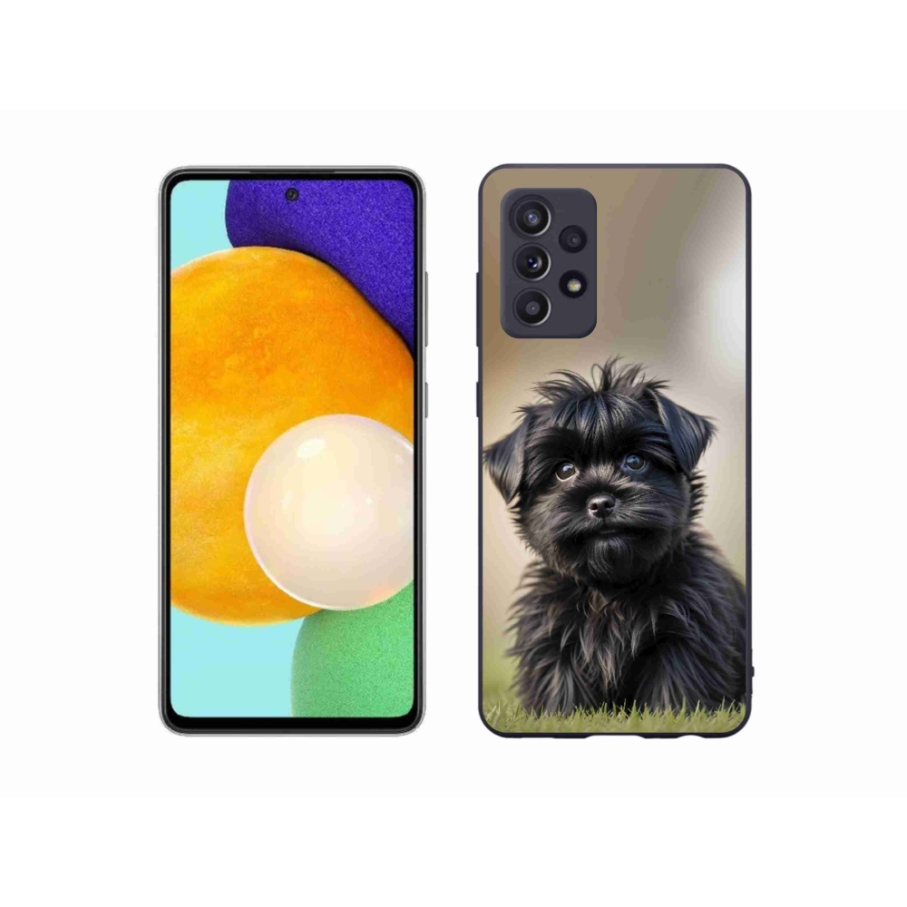 Gélový kryt mmCase na Samsung Galaxy A52/52 5G - roztomilý čierny psík