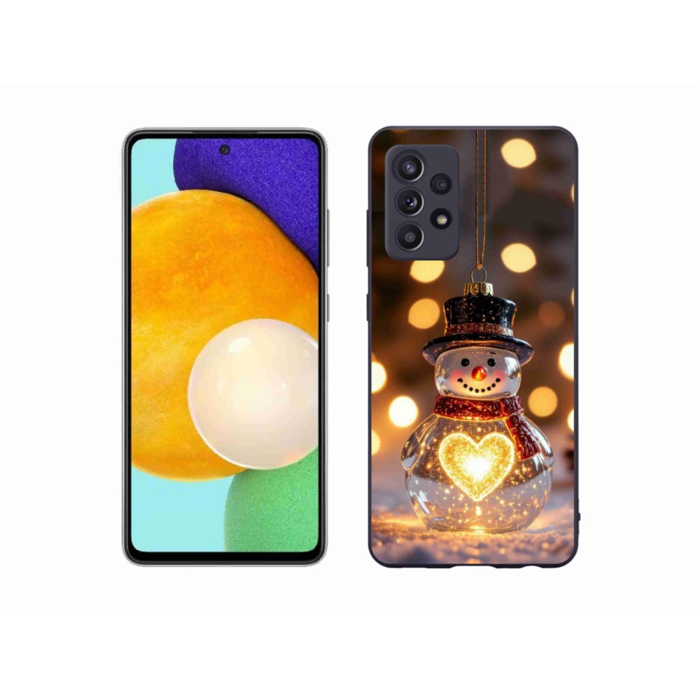 Gélový kryt mmCase na Samsung Galaxy A52/52 5G - svietiaci vianočný snehuliak