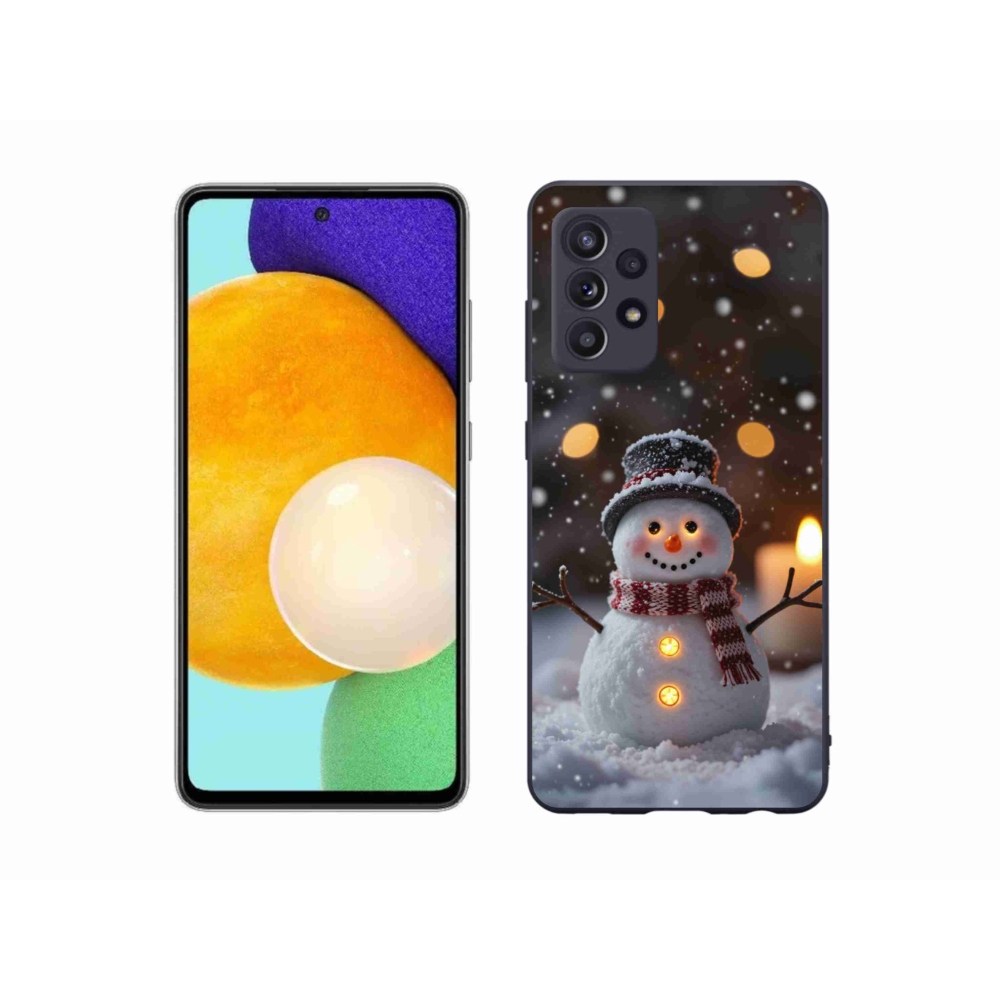 Gélový kryt mmCase na Samsung Galaxy A52/52 5G - veselý snehuliak