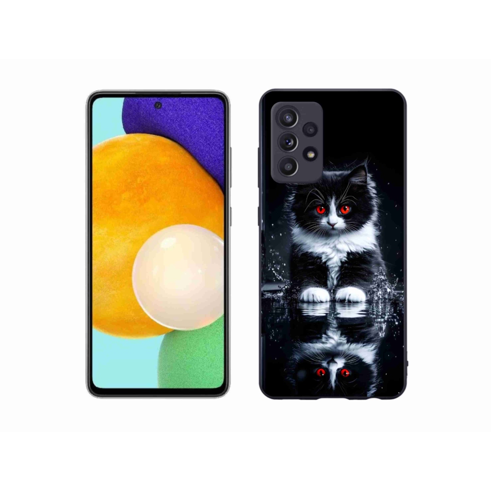 Gélový kryt mmCase na Samsung Galaxy A52/A52 5G - čiernobiele mačiatko