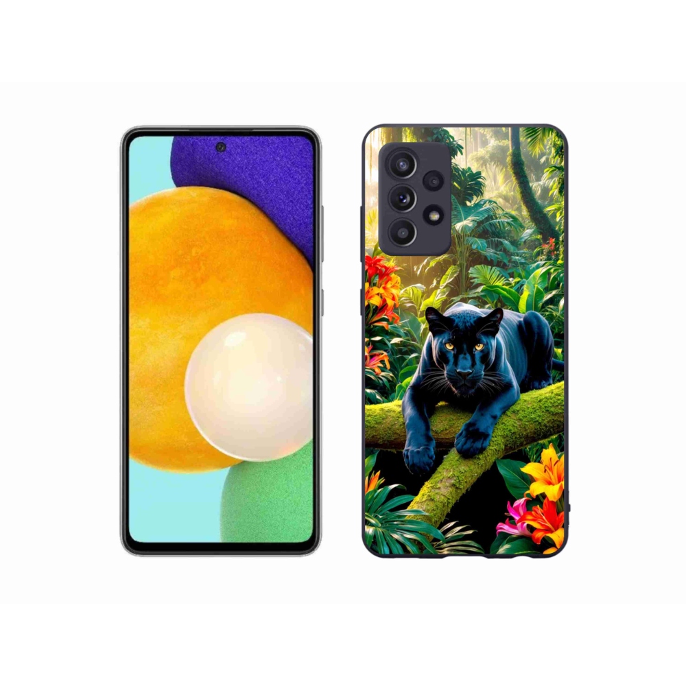Gélový kryt mmCase na Samsung Galaxy A52/A52 5G - čierny panter v džungli