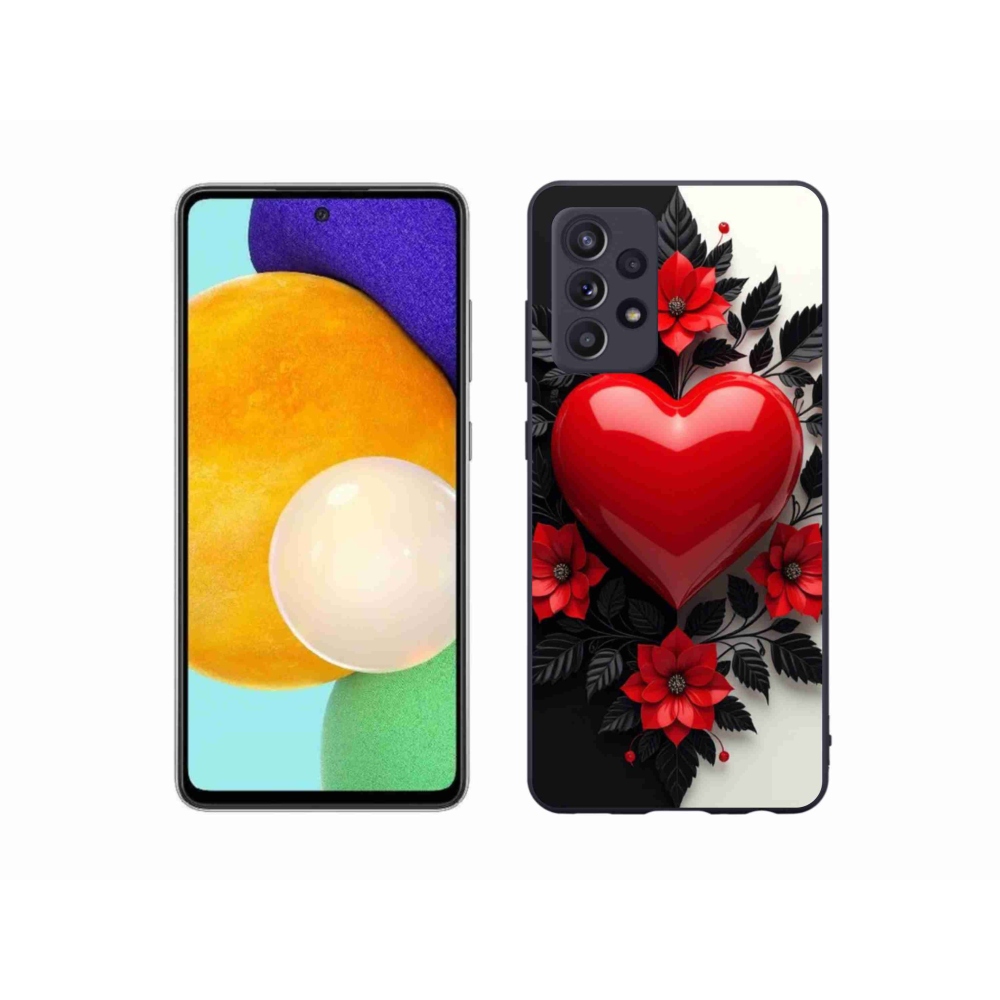 Gélový kryt mmCase na Samsung Galaxy A52/A52 5G - červené srdce