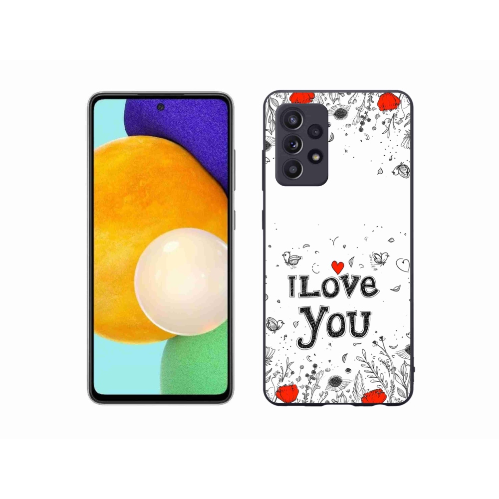 Gélový kryt mmCase na Samsung Galaxy A52/A52 5G - I love you biele pozadie