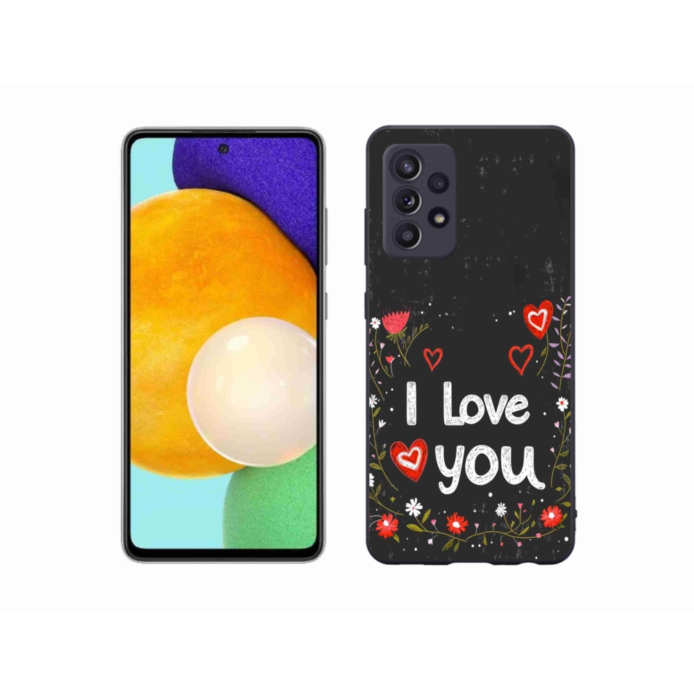 Gélový kryt mmCase na Samsung Galaxy A52/A52 5G - I love you čierne pozadie
