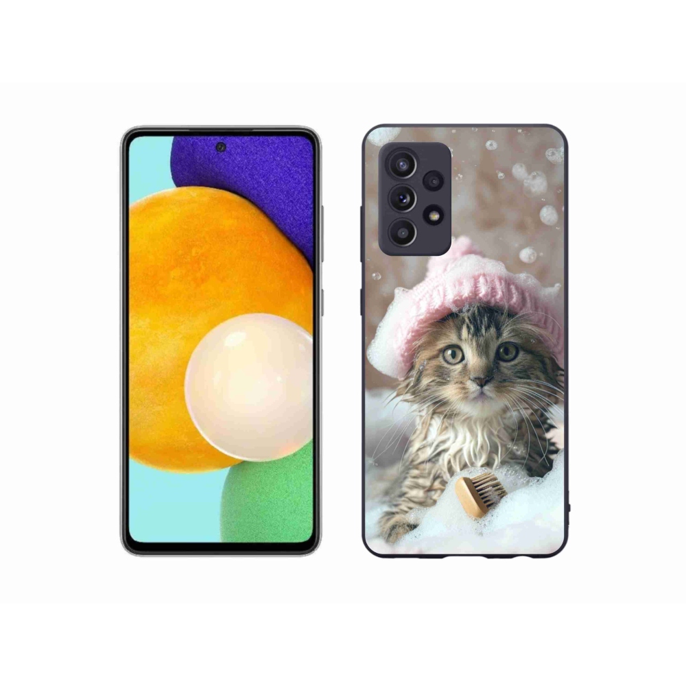 Gélový kryt mmCase na Samsung Galaxy A52/A52 5G - mačiatko a kúpeľ
