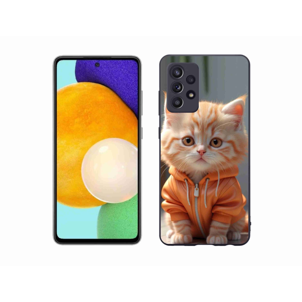 Gélový kryt mmCase na Samsung Galaxy A52/A52 5G - mačiatko v mikine