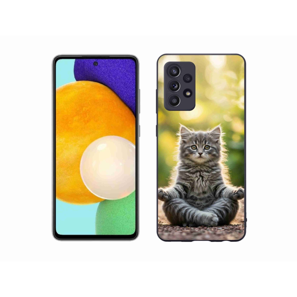 Gélový kryt mmCase na Samsung Galaxy A52/A52 5G - meditujúce mačiatko