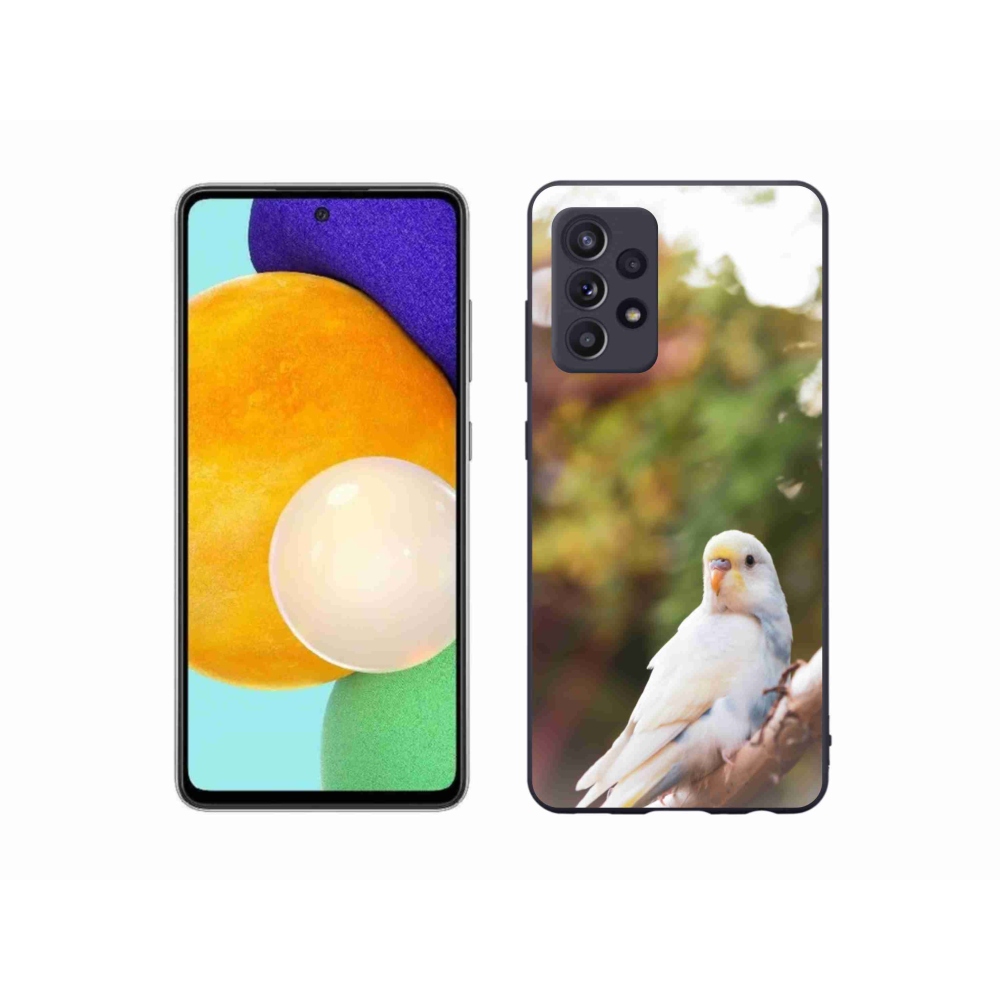 Gélový kryt mmCase na Samsung Galaxy A52/A52 5G - papagáj andulka biela
