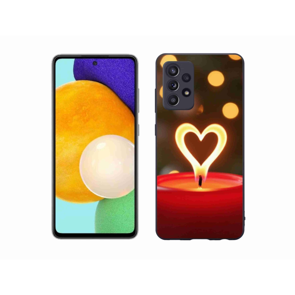 Gélový kryt mmCase na Samsung Galaxy A52/A52 5G - srdce z plameňa