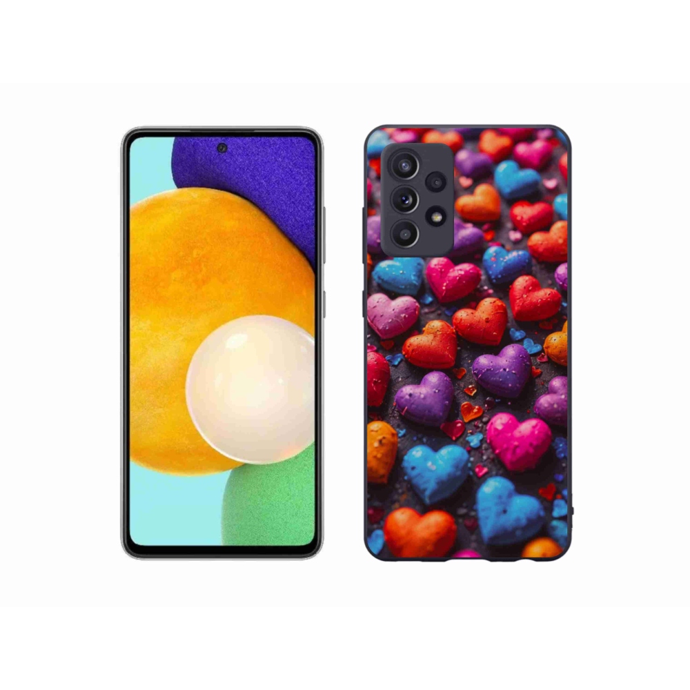 Gélový kryt mmCase na Samsung Galaxy A52s 5G - farebné srdcia