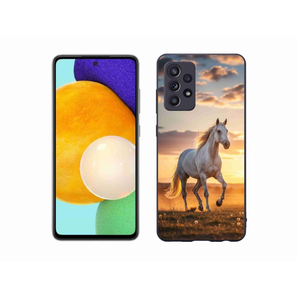Gélový kryt mmCase na Samsung Galaxy A52s 5G - bežiaci biely kôň 2