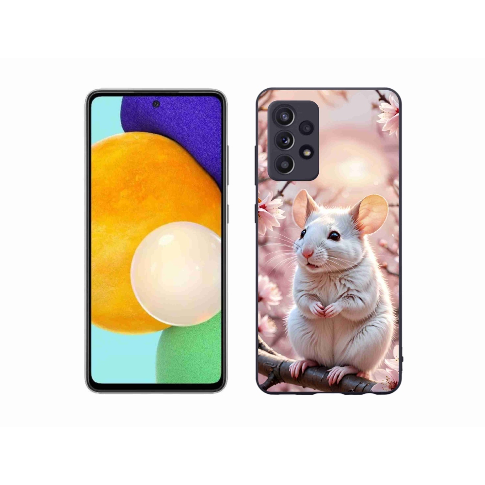 Gélový kryt mmCase na Samsung Galaxy A52s 5G - biela myš na vetve