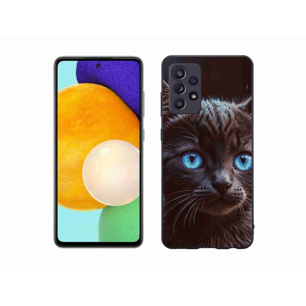 Gélový kryt mmCase na Samsung Galaxy A52s 5G - čierne mačiatko 2