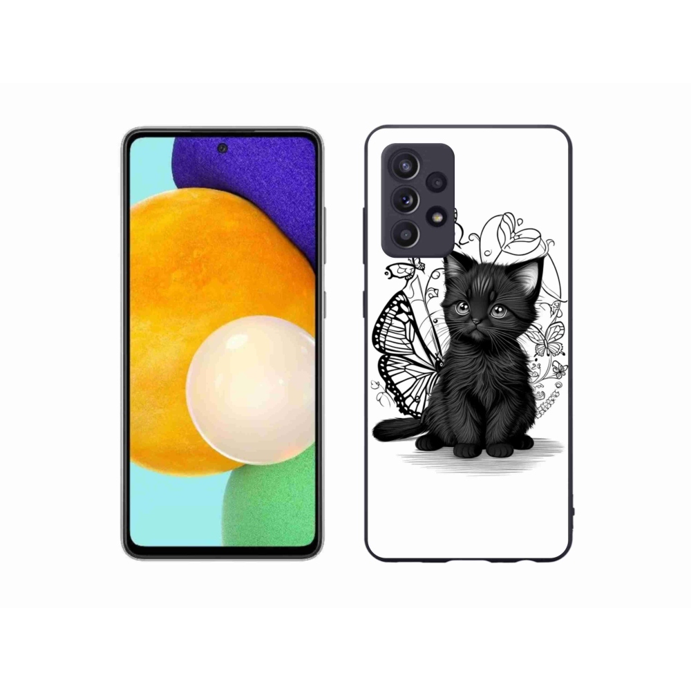 Gélový kryt mmCase na Samsung Galaxy A52s 5G - čierne mačiatko