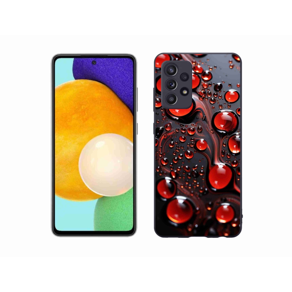 Gélový kryt mmCase na Samsung Galaxy A52s 5G - červené kvapky 2
