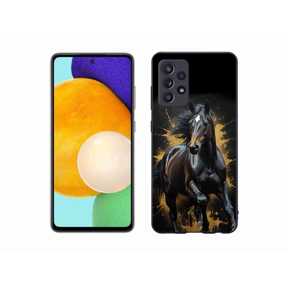 Gélový kryt mmCase na Samsung Galaxy A52s 5G - elegantný čierny žrebec