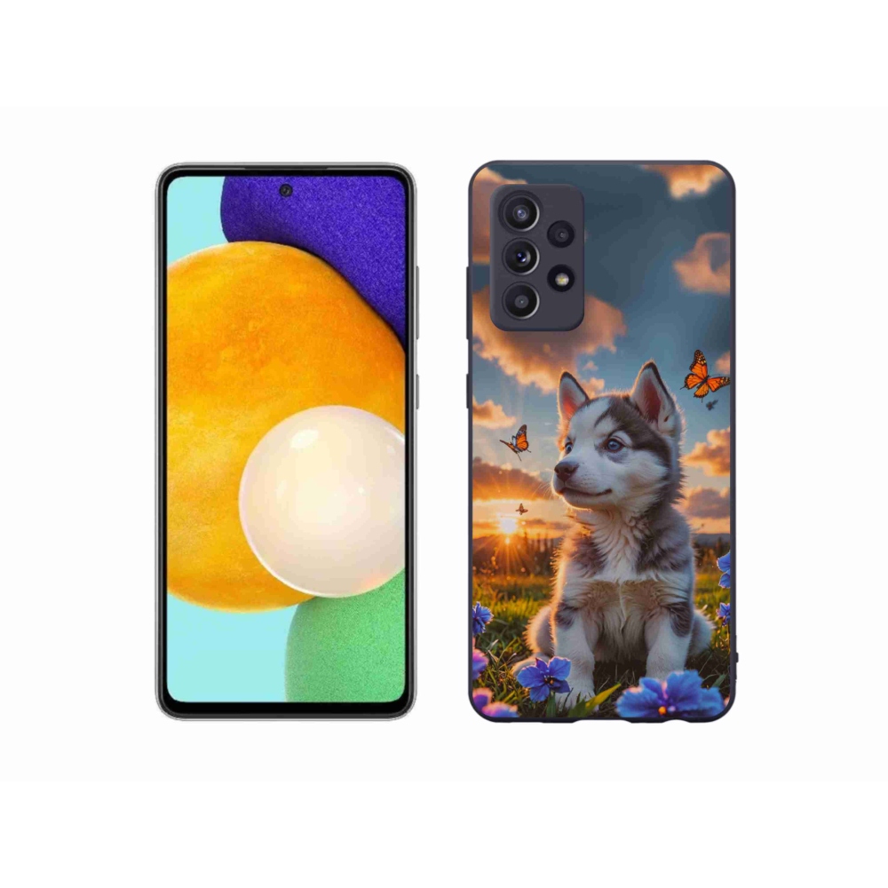 Gélový kryt mmCase na Samsung Galaxy A52s 5G - husky pri západe slnka