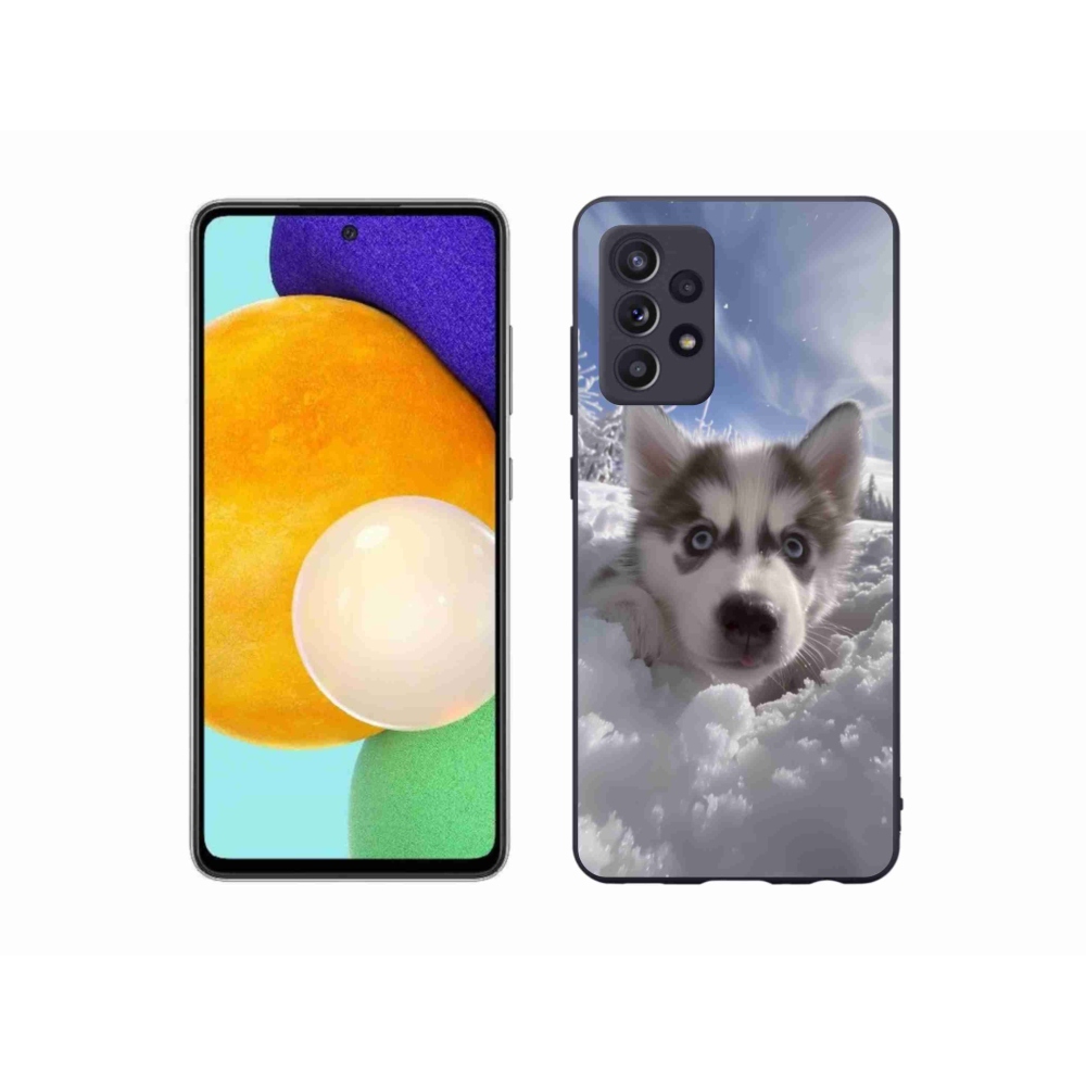 Gélový kryt mmCase na Samsung Galaxy A52s 5G - husky v snehu